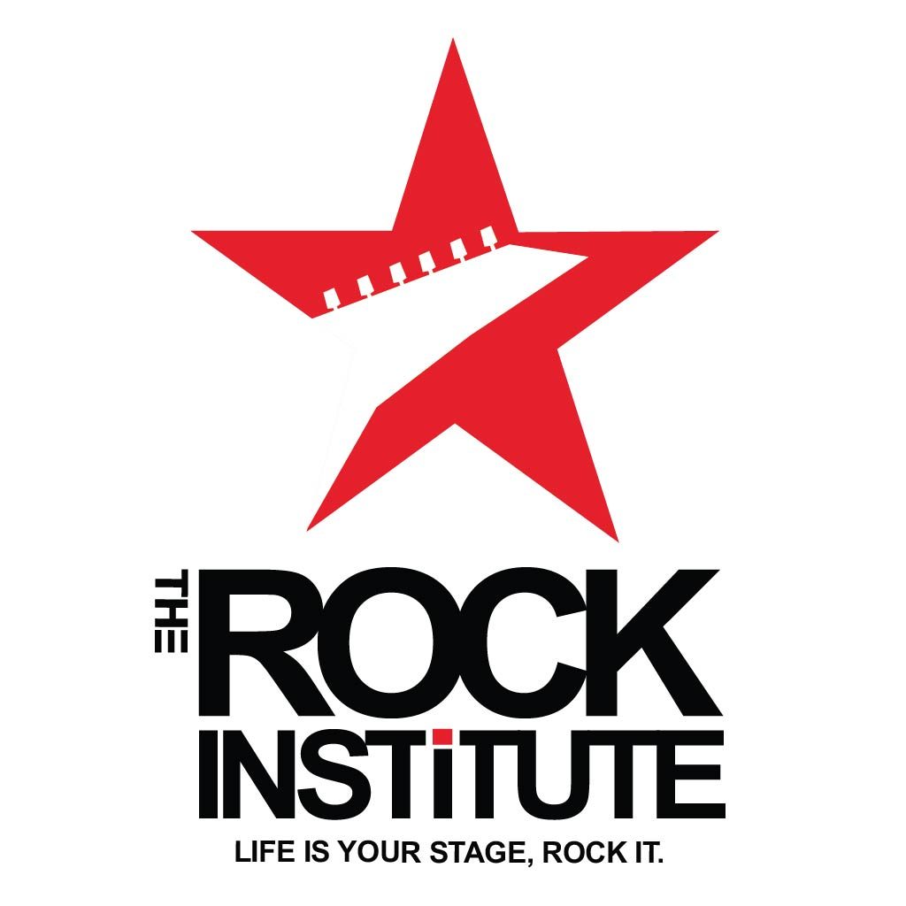 The Rock Institute logo with a red star and a white guitar neck